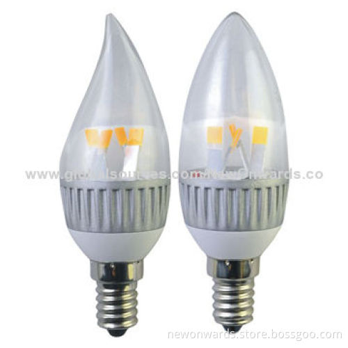Filament Candles, 4W, Total 500lm/130lm/W, New COB/E12/E14/E26/E27/B22, 220V AC/>80Ra CRI, 360°